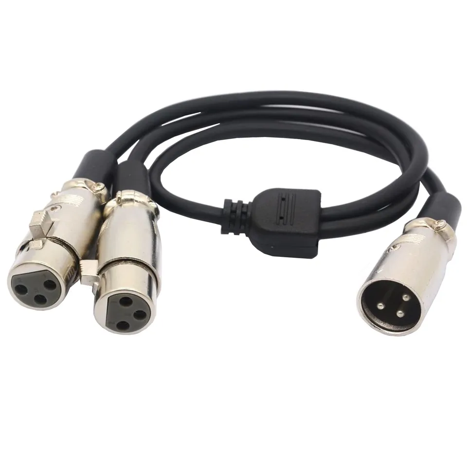 XLR jeden centimeter Mikrofón s dvoma autobusmi XLR M - 2 XLR F Y Splitter Mikrofónový kábel Adaptér Mikrofónu 0,5 m/1,5 m/3m/5m