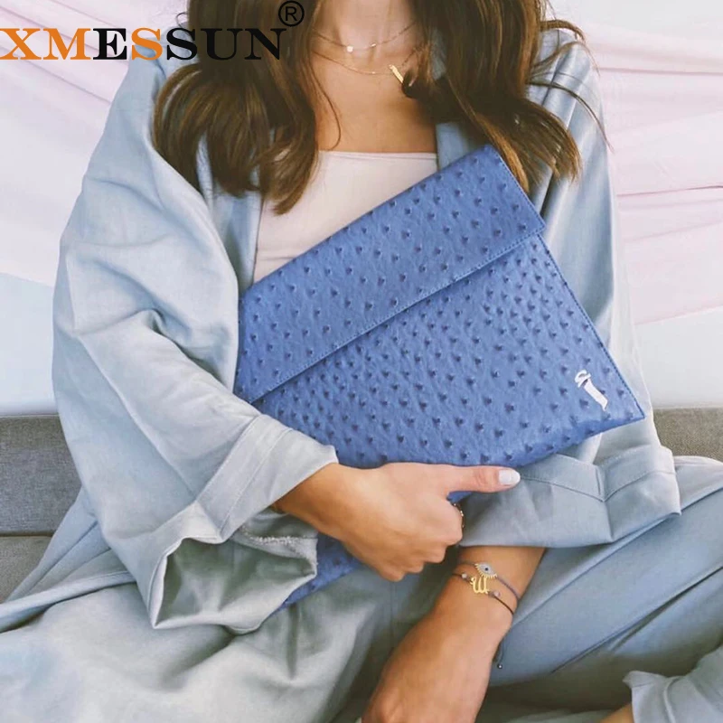 XMessun Dámsky puzdro LAPTOP Ruckve BAG pštrosový vzor ženskej módnej spojky Nové moderné MacBook Notebook Pro Air Cover Ins