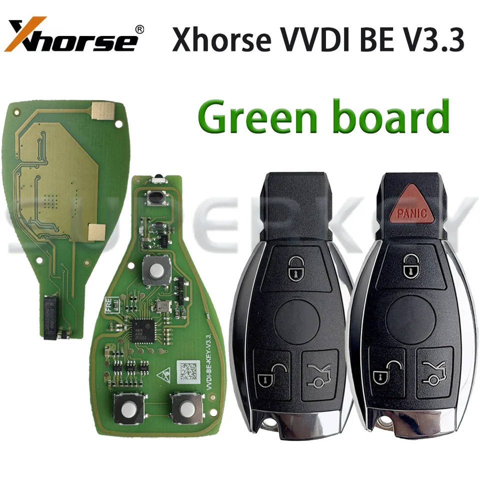 XNBZ01EN Xhorse VVDI Be Key V3.3 PCB pre Mercedes Benz BGA NEC REFERE Kľúčový čip Vylepšená verzia SMART 433MHz 315MHz Zelená doska