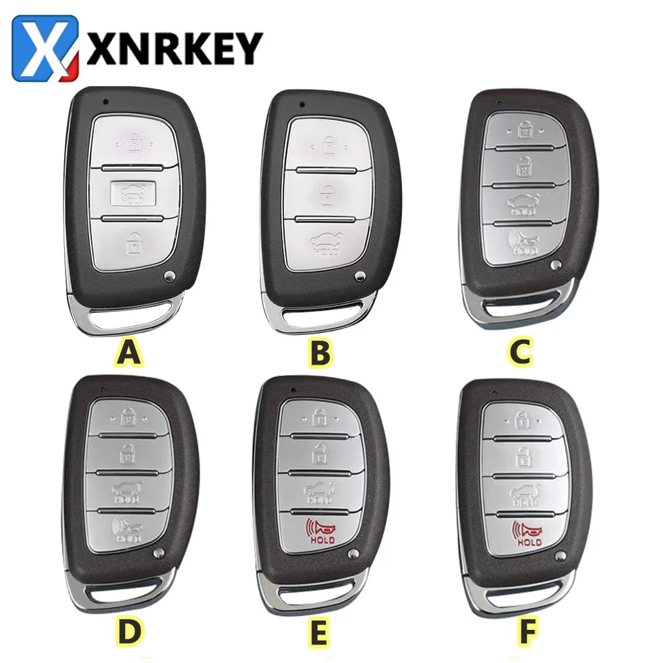 XnRkey 3/4 Tlačidlo Výmena diaľkového vozidla SHELL CASE FOB FOB pre HYUNDAI IX25 IX35 SONATA Tucson 2014-2018 Žiadny držiak batérie