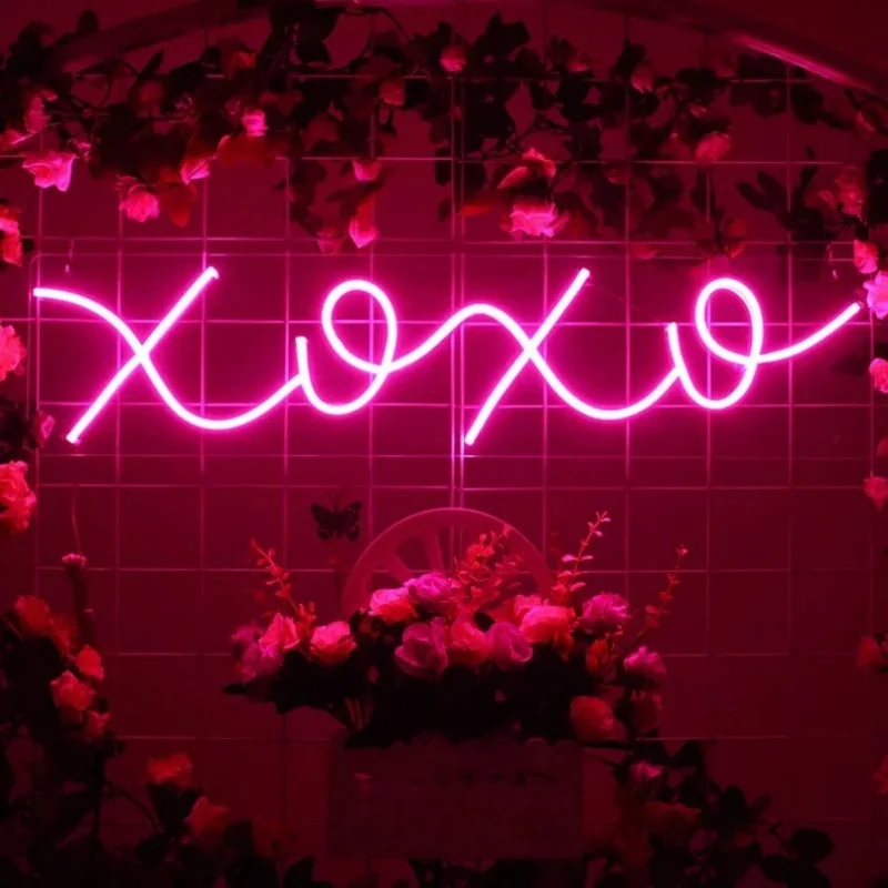 Xoxo neónové znamenie LED neónové svetlo USB poháňané lampa domáca dekorácia pre spálň