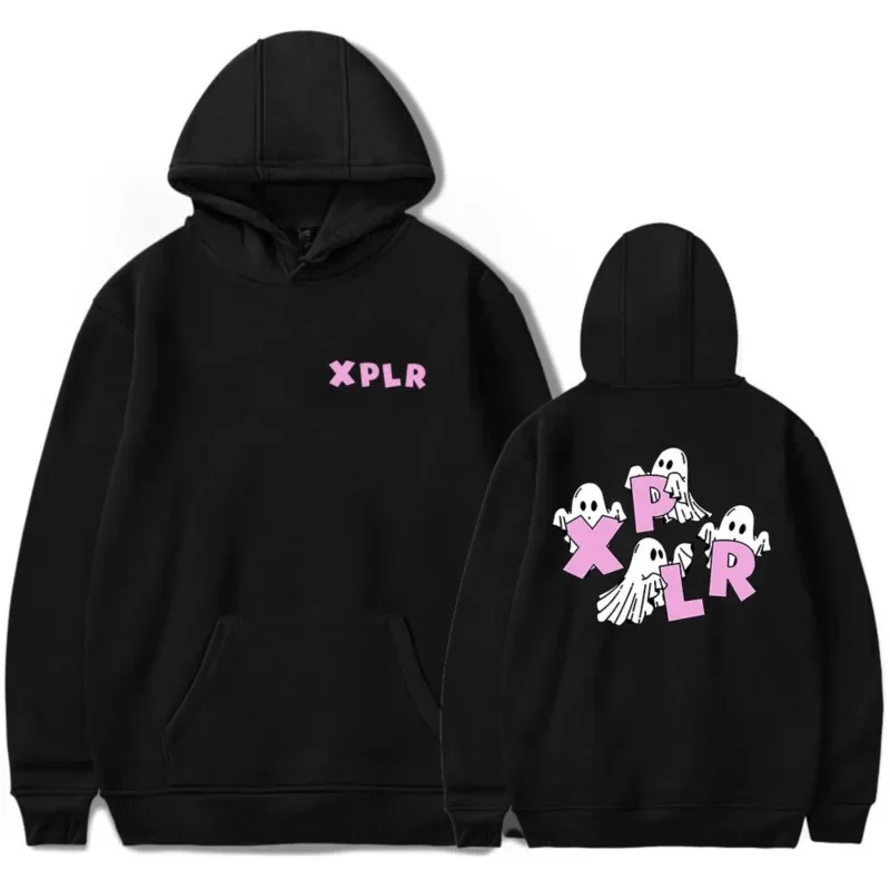 XPLR - Pánske a dámske mikiny s kapucňou s dlhým rukávom Unisex Streetwear Hip -Hop Style Ghost Tlač Sam's a Colby Merch
