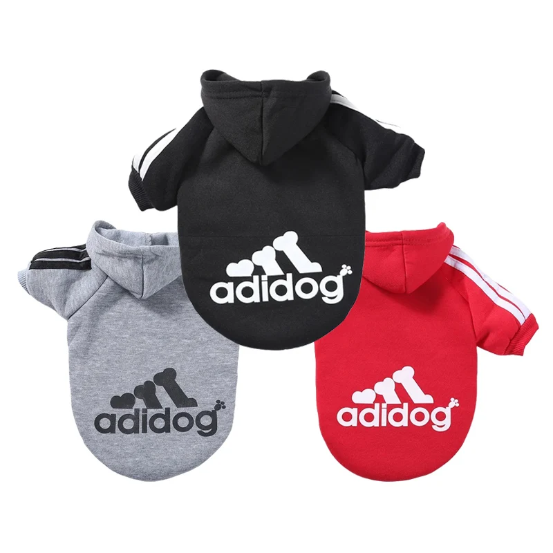 XS-5XL Adidog Pet Dog Clothes pre malé stredne veľké veľké psy bavlnené s kapucňou Horúca predávajúca teplá dvojnohá domáce zvieratá bunda