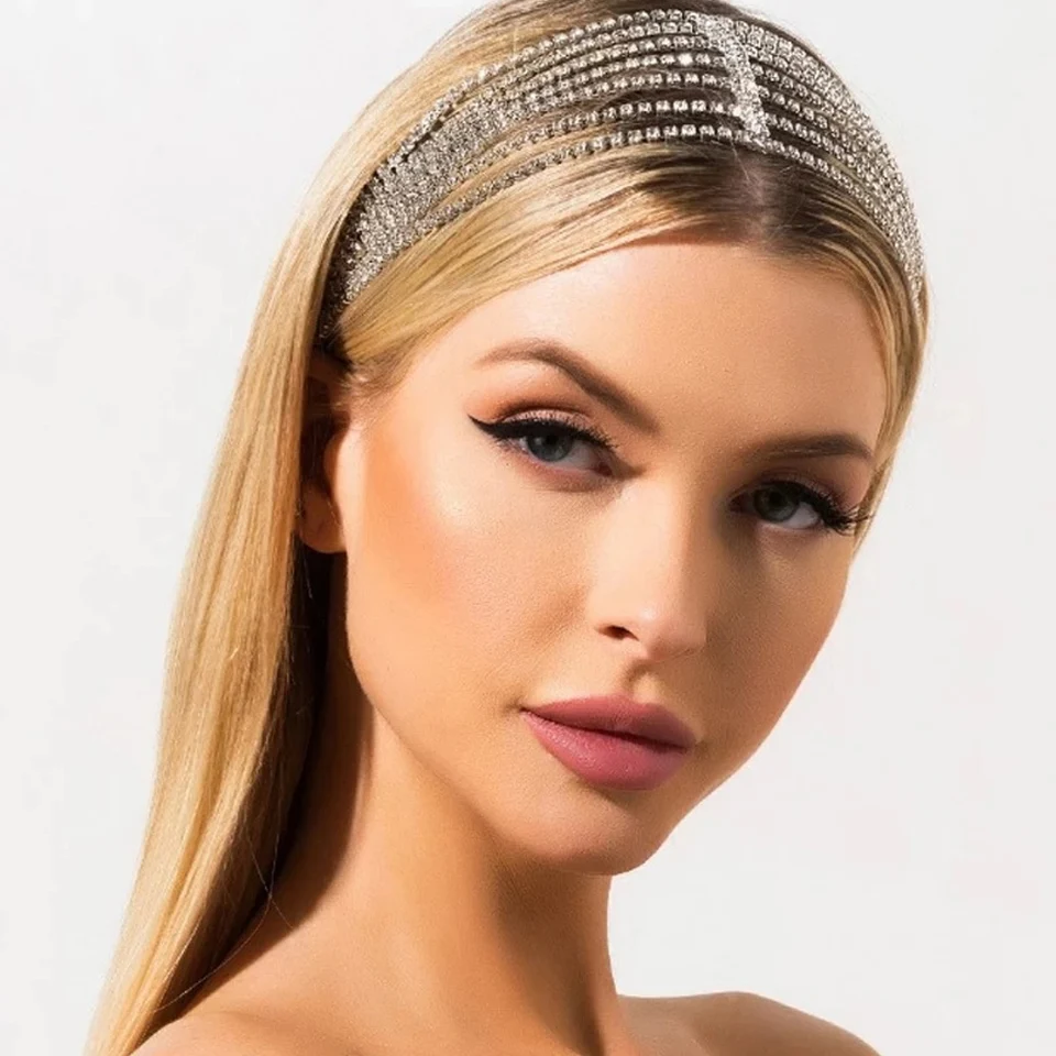 Xsbody hviezda luxusné vlasové doplnky Svadba pre ženy lolita klenot móda móda bling crystal kamhienok čelenka nevesta elastická nevesta