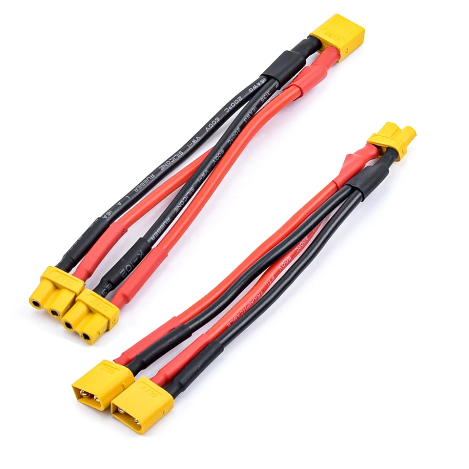 XT30 XT-30 Žena / mužský paralelný káblový drôt y Olovo 18awg 10 cm nabíjačku batérií pre batériu RC Drone Car Battery