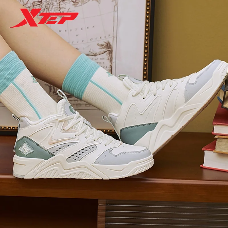 XTEP Tianji 3.0 Skateboarding topánky Ženy Hrubé podriadené zvýšenie dámskeho športového topánky Príležitostné joggingové tenisky 977318310045