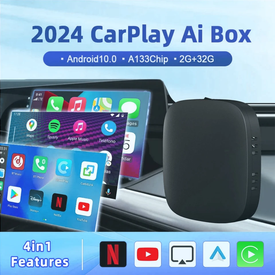 XUDA CARPLAY AI TV Box A133 4 Core 2+32 GB Android 10.0 Podpora Netflix YouTube Wireless Android Auto pre káblové CarPlay Cars