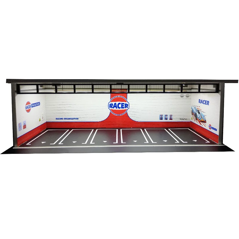 Xufan 1/64 Diorama Shopping Store LED LED Parkovisko pre vozidlá pre modely automobilov Zobraziť darčekové hračky Zbierka USB Connector