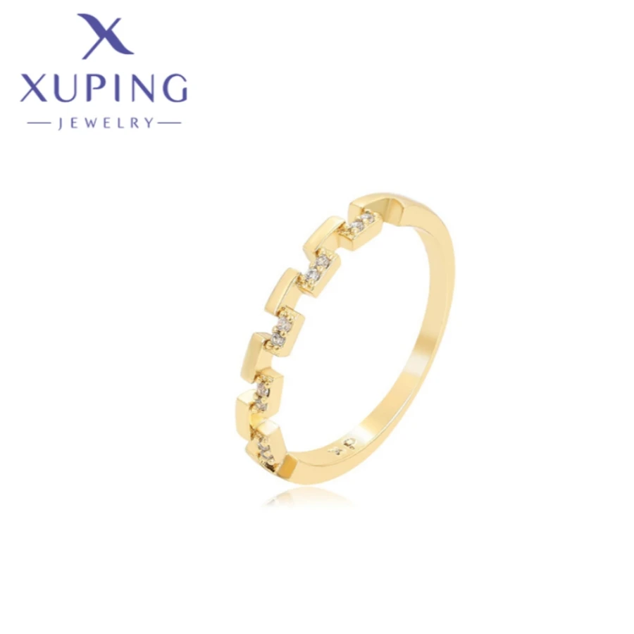 Xuping šperky móda Nový príchod Light Gold Color Circle Tvar Prstene pre ženy dievčatá Svadobné pripomienky Deň darčekov S00159895