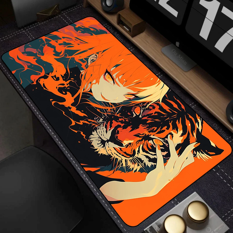 XXL Mouse Pad Anime Pink Cute Girl MousePad PC počítač Klávesnica Mat NAHOP KAWAII Rozšírená stolová rohože Veľký koberec s uzamknutým okrajom