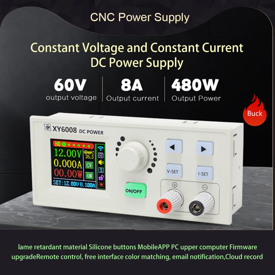 XY6008 XY6008-W DC Regulovaný modul napájania 60V 8a 480 W DC Power Power Konštantné napätie Prúdový modul Diaľkové ovládanie