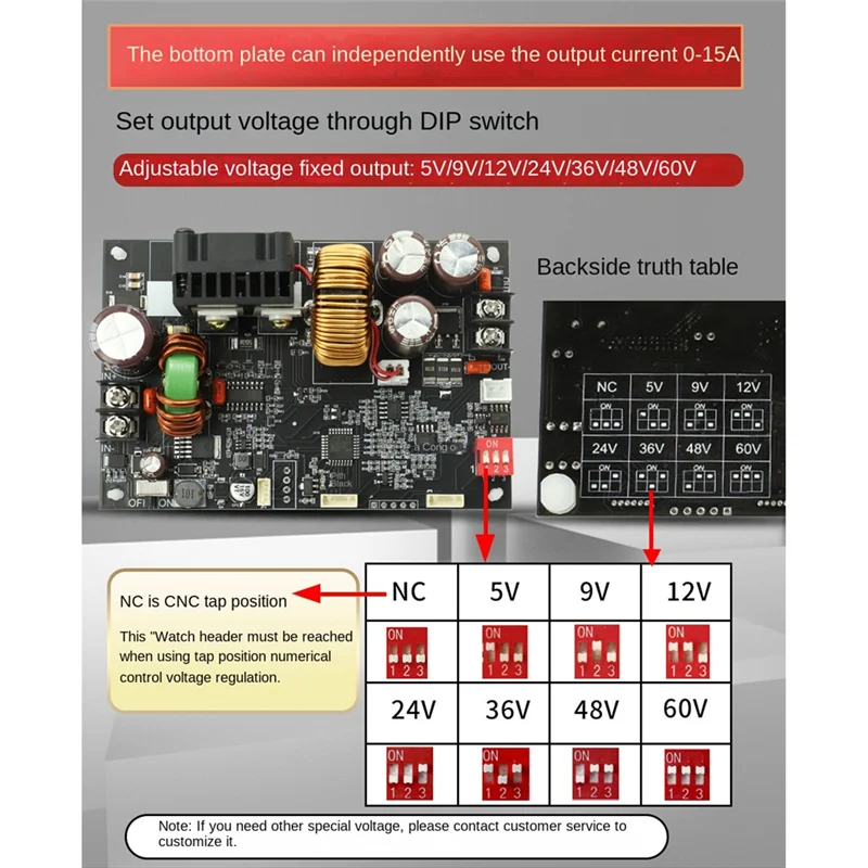 XY6015L 0-60V 15A 900W DC DC DC Buck Converter CC CV Power Modul Nastaviteľné regulované laboratórne napájanie