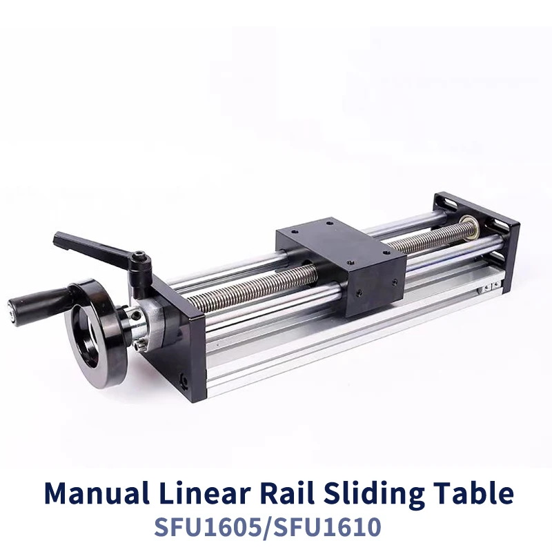 XYZ Axis Lineárna koľajnica Sprievodca posúvačom štádium loptičky SFU1605 SFU1610 s dvojitou optickou osou Ručné koleso 100 mm-500 mm ťahové diely CNC
