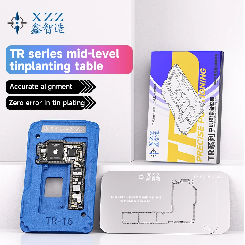 XZZ TR Magnetická šablóna pre iPhone X-16 Pro Max Oprava základnej dosky stredná vrstva Reballing Spinering Platform Tools