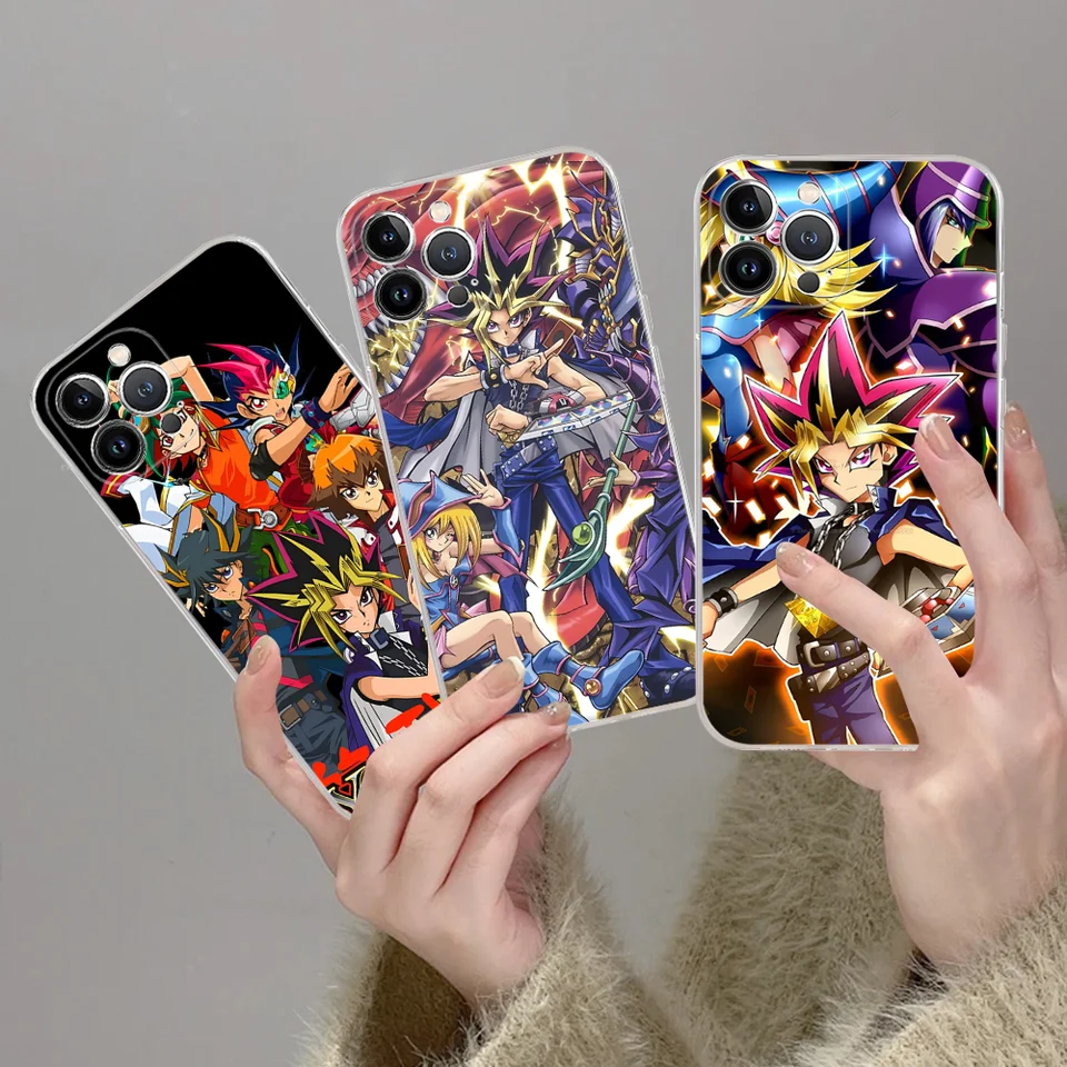 Y-yu-gi-oh anime telefónne puzdro Silikón Soft pre iPhone 16 15 14 13 12 11 Pro Mini xs Max Plus x kryt