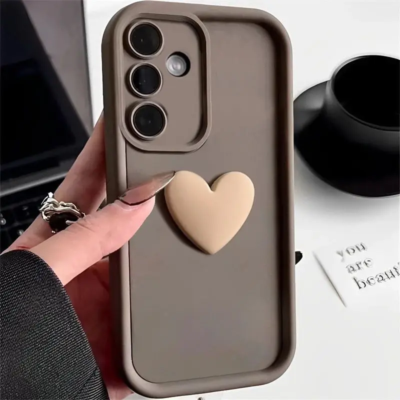 Y15A Y16 Y33S Y17S 4G Cute Love Heart Silikone Case pre vivo Y75 Y55 5G V21E 4G Ženy MATTE SOFT zadné kryt