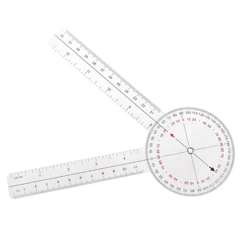 Y1UB Praktické goniometrové kĺbové pravítko Kalibrované ortopédia pravidlo 13inch 33 cm