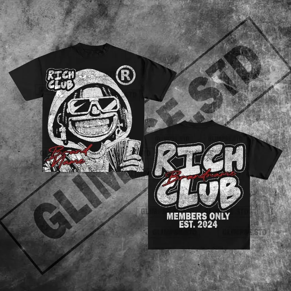 Y2K American Gothic Retro Graffiti Tlatená bavlna s krátkym rukávom Top High Street Punk Classic Harajuku pár tričiek Street Wear