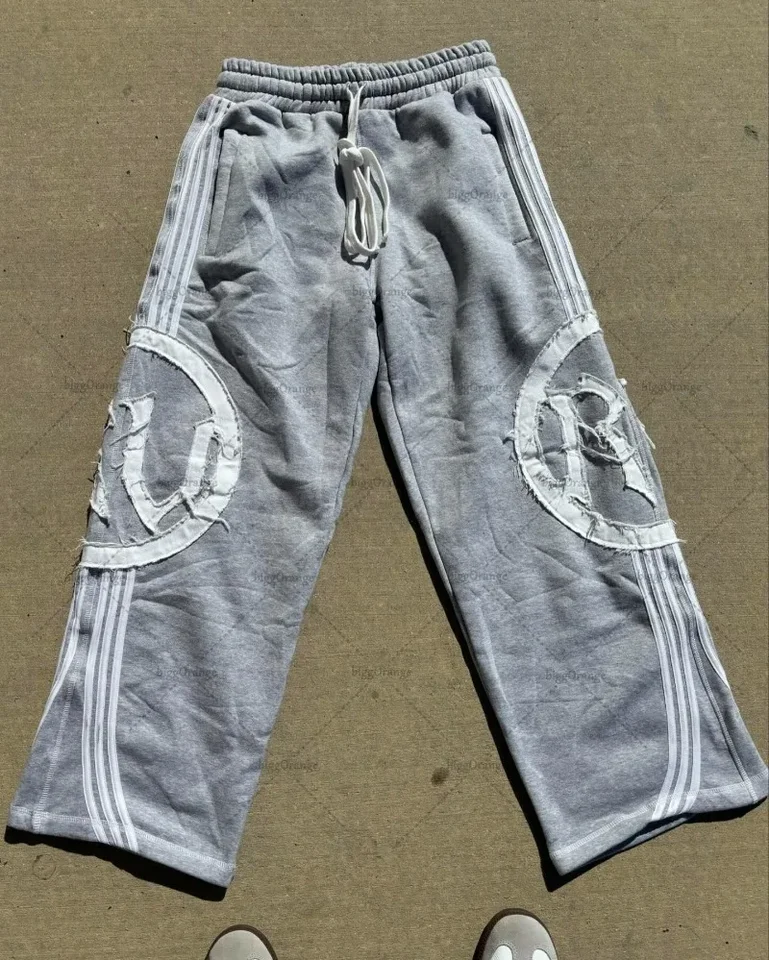Y2K American Retro harajuku módne všestranné priame priame nohavice so širokým nohám Men pouličné hip-hop goth ležérne voľné nohavice Ženy