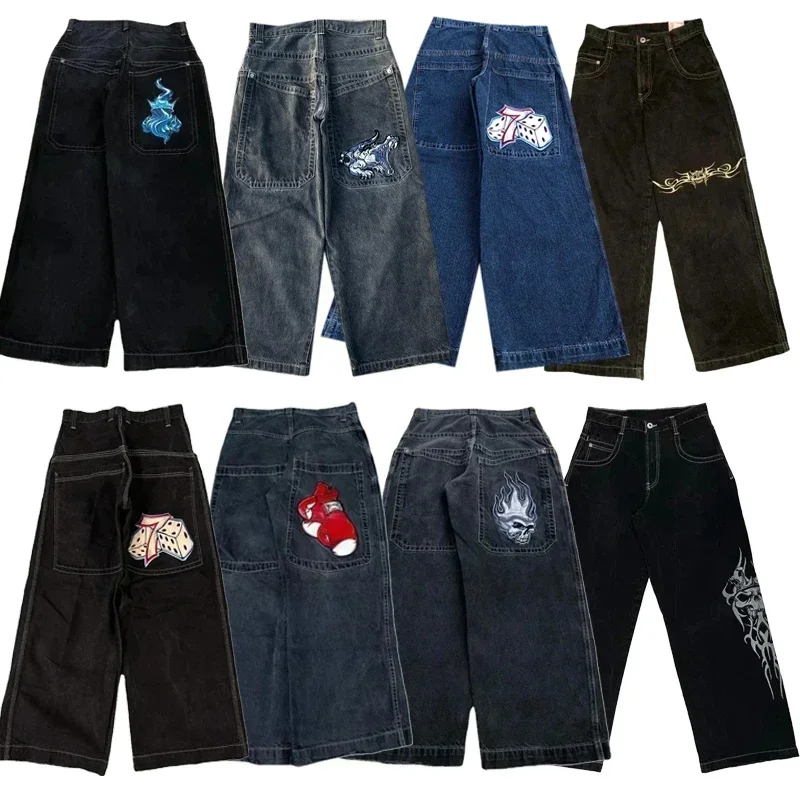 Y2K Baggy Jeans Men Vintage vyšívané vysoko kvalitné džínsy hip hop gotické streetwear harajuku ženy ležérne široké džínsové nohavice