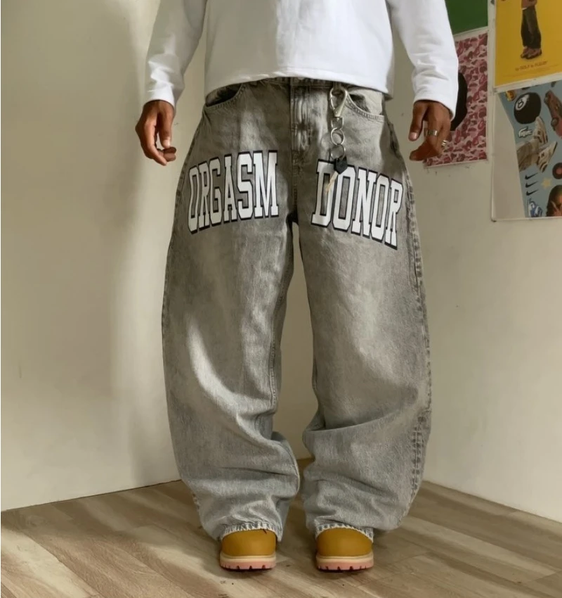 Y2K Baggy Jeans Vintage Wased Harajuku Nadixované džínsy Harajuku Vysoko kvalitné streetwear gotické muži Wome módne džínsy.