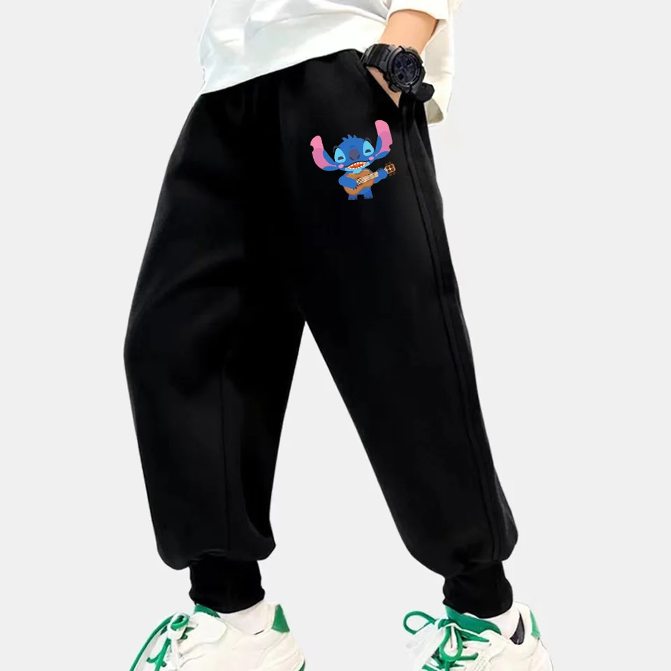 Y2K Cartoon Disney Guitar Stitch Youth Boys and Girls Cast Pants Long Pants 2024 Módne nové jeseň a zima