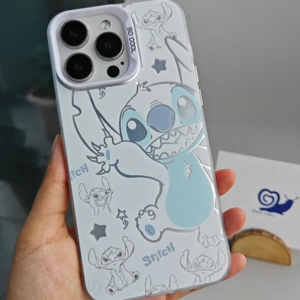 Y2K Disney Stitch Cartoon puzdro pre Samsung Galaxy S24 S23 S22 S21 S20 Note20 Ultra Plus Fe M31 4G 5G Matte Shock odolný voči nárazu