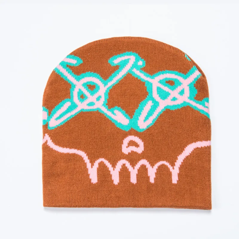Y2k dizajn pletený klobúk Zimné teplé čiapky klobúky Beanie Cap Cap Men Ženy hip hop Kanye ženský list vonkajšie gorras hombre