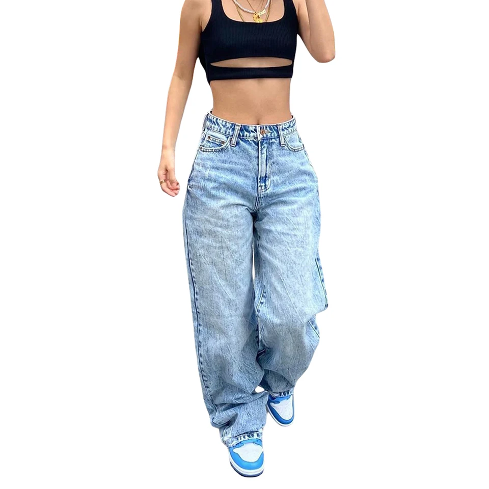 y2k estetické oblečenie módne džínsy džínsy stredný pás voľné nohavice džínsové nohavice na streetwear