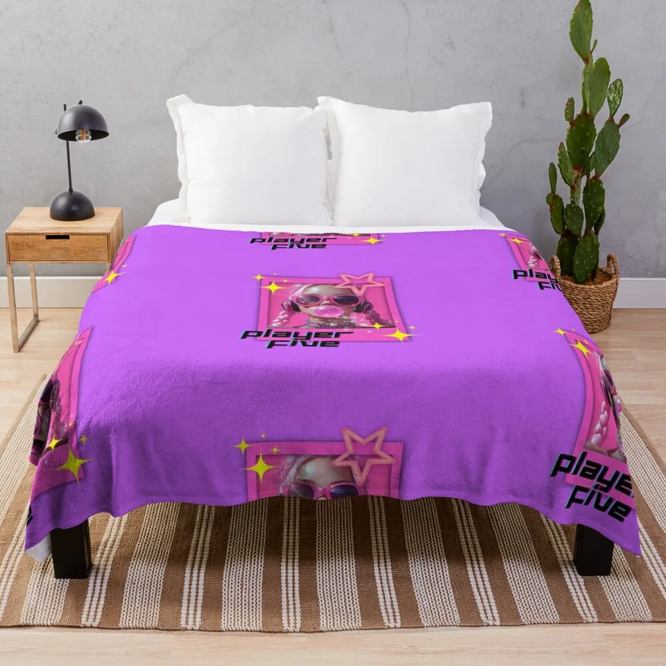 Y2K Girl Pink Photo Player päť hodí polárne prikrývky a vtipné darčekové prikrývky