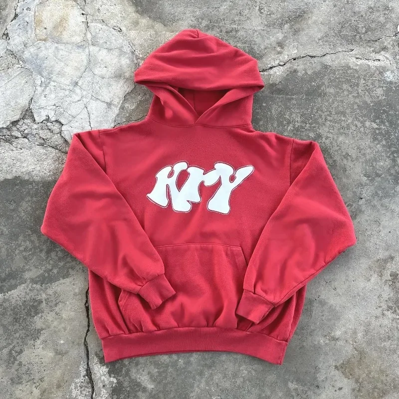 Y2K Goth Trend Letter Tlač nadmerne nadmerne pullovu mužov v 2024 Streetwear Castwear Harajuku voľný všestranný mikina mikiny top