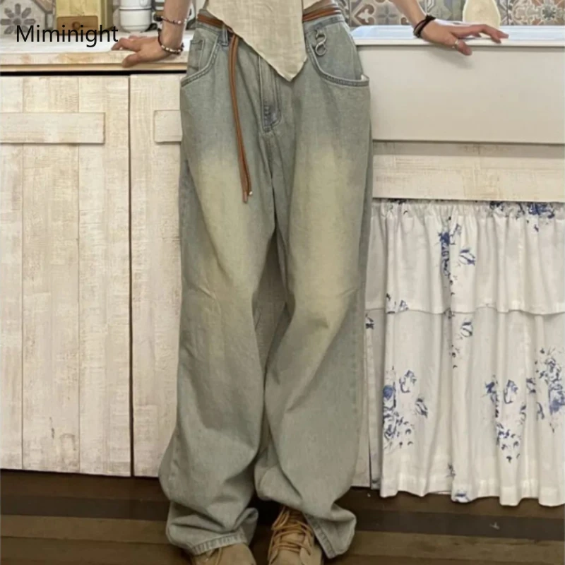 Y2K Grunge Baggy Jeans Ženy Americké retro nadmerné džínsové nohavice Žena Vintage široké nohavice nohavice KPOP Streetwear Loose Pants