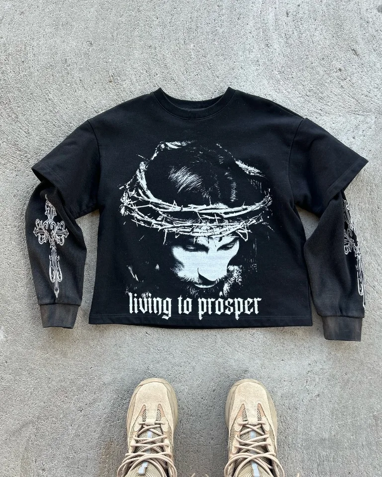 Y2k hip hop čierny cool tlačený mikina Muži gotickú ulicu Harajuku nadmerne veľkú mikinu módny trend značky s dlhým rukávom Dámske top