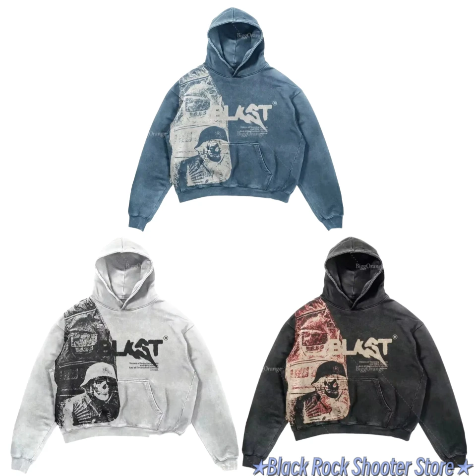 Y2K Hoodie 2024 Drop Shopp Coats Streetwear Gothic Casual Abeceda Blast Tlač vzoru Lebky Lebky Ženy Harajuku Muži oblečenie