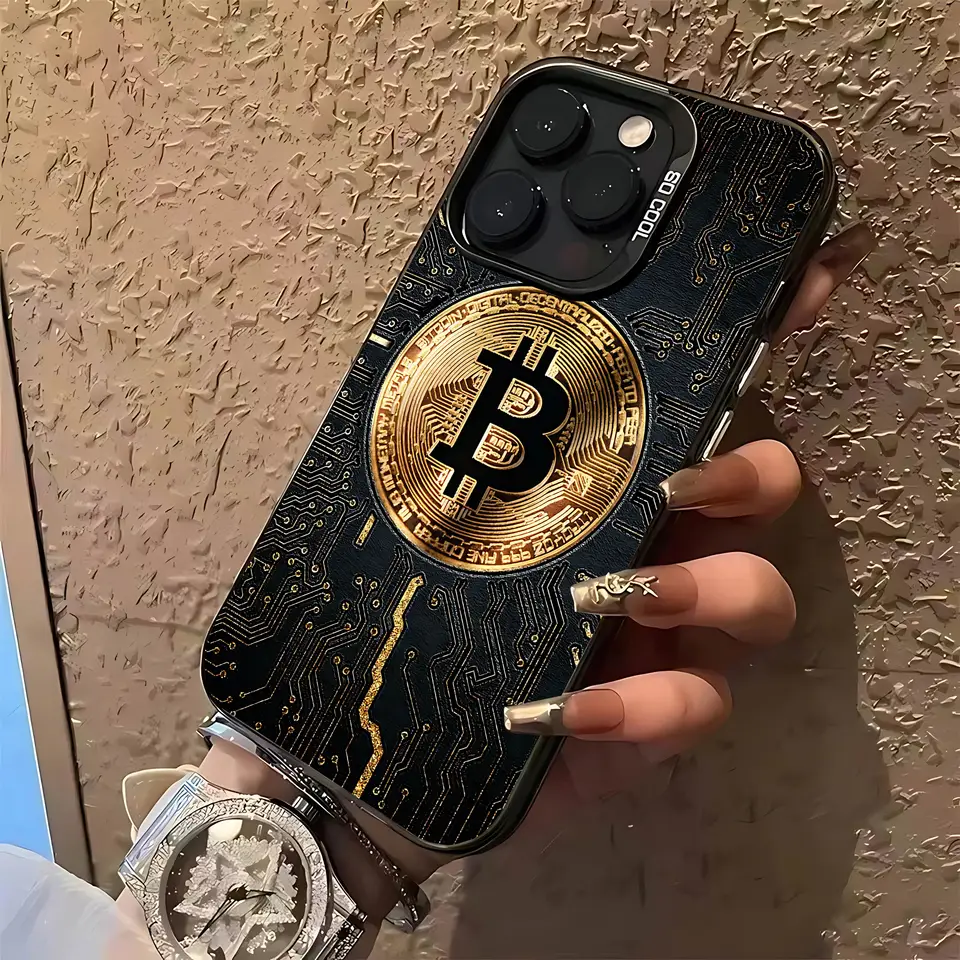 Y2K Luxury Bitcoin B Puzdro pre iPhone 16 15 14 13 12 11 Pro Max X XR XSMAX 8 7 Plus Candy Matte Shockproof zadný kryt