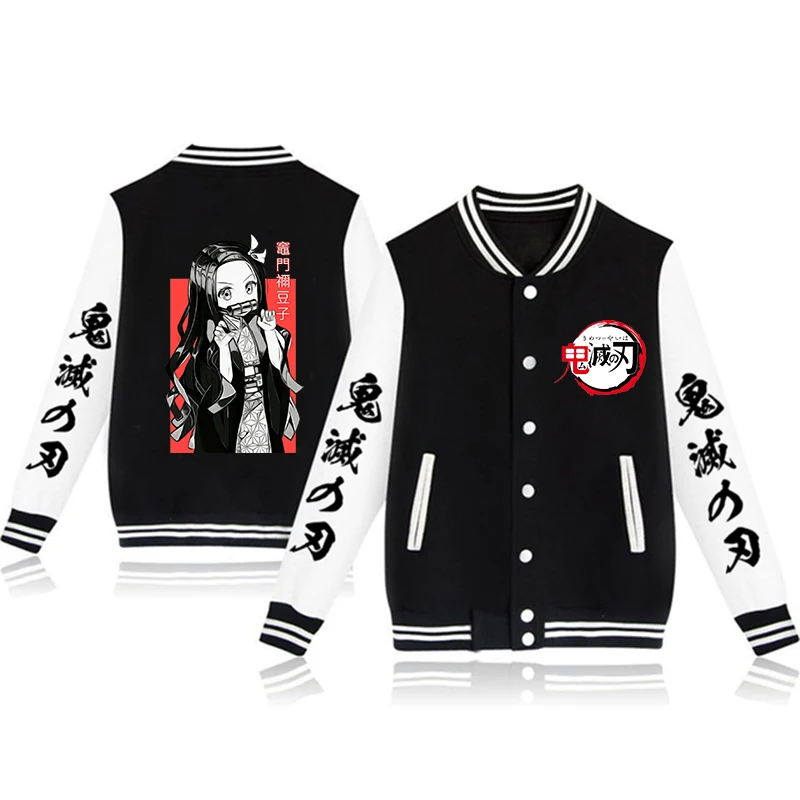 Y2K Manga Demon Slayer Hoodie Kimetsu no yaiba mikina Rengoku Anim Uzui Tanjiro Inosuke Zenitsu Nezuko Baseball Jackets Coat
