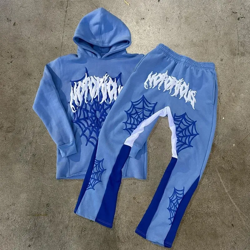 Y2K Men Spider Webové tlačové mikiny Ženy Hip Hop Hop Long Ruckve Coats Autumn Winter Winter Harajuku Príležitostná voľná mikina s kapucňou