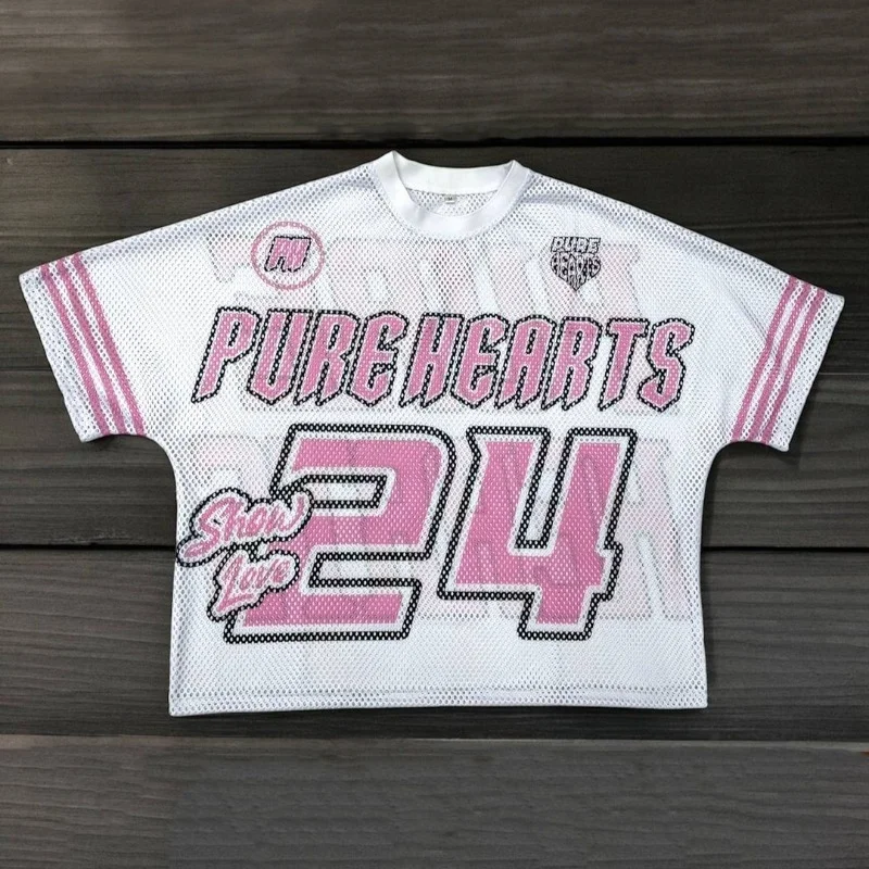 Y2K Retro T tričko Street Harajuku Hip Hop zostrih okrúhly krk voľný športový tričko Men ženy Krátke rukávy Tops baseball dres