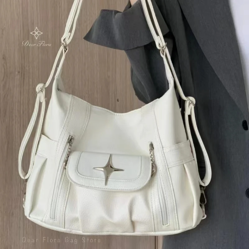 Y2K Soft Simplicity Vestrabilná veľká kapacita tote tašky hviezdy klasické tašky na rameno punk goth cast crossbody nový cestovný batoh