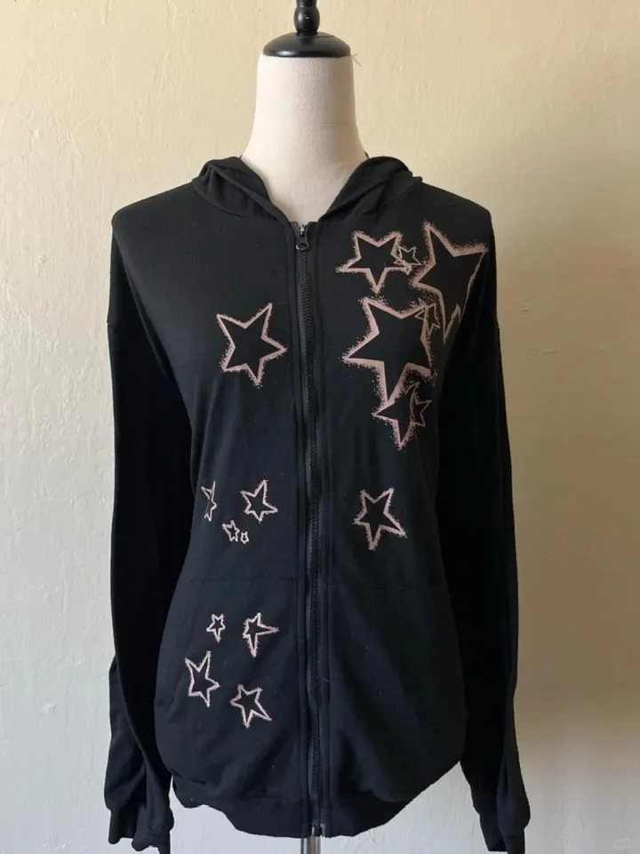 Y2K Star Girl Print Cute Women Clothing Hoodies Zip Goth Streetwear Hot Vintage 90. roky Harajuku kapucňa voľný kabát grunge bunda top