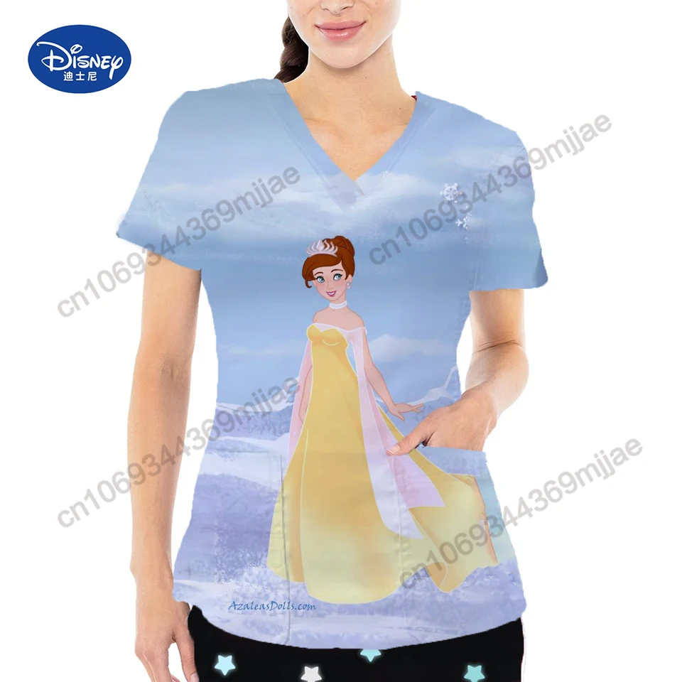Y2K Tops for Women s bezplatnou prepravou karikatúry anime tričko V-krk dámske plodiny vreckové tričká nadmerne prevýšené Minnie Mouse