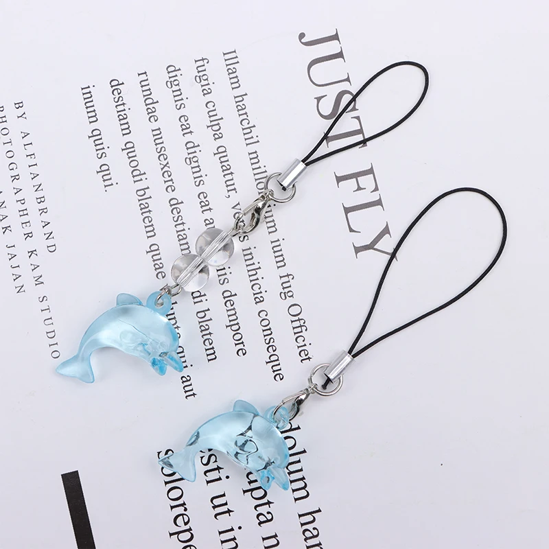 Y2K v štýle delfínového telefónu Simple Cute Ocean Animal Mobile Phone Charm Mobilný telefón Klápelo Keycord Accessories