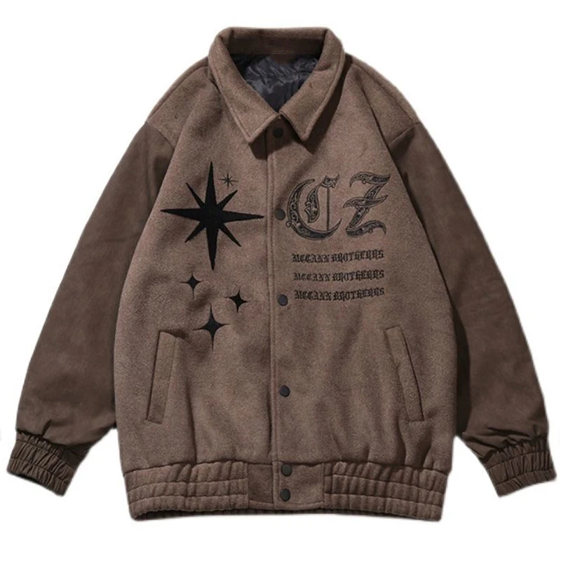 Y2K Vintage Varsity Bunda Men Loose klopa pilot bombardový bunda baseball coats vyšívacie ženy vracajú dámske hip hopewear