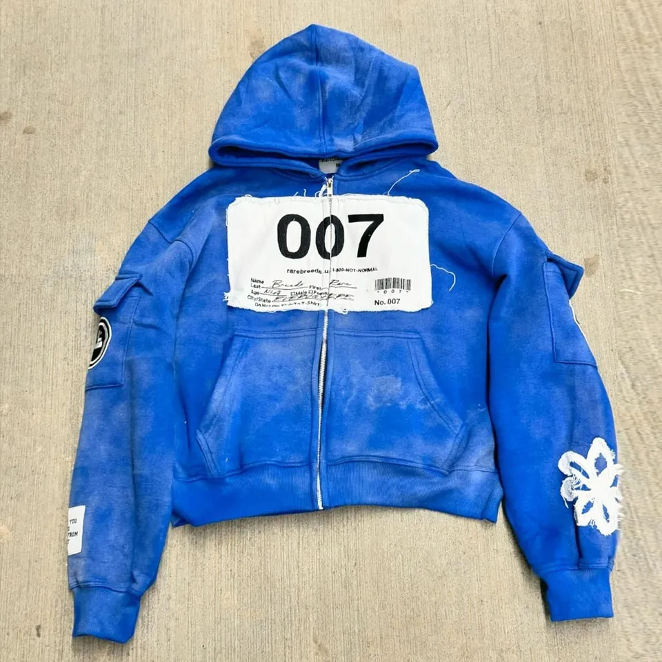 Y2K Zip Up Hoodie Men Ženy Harajuku Hip Hop New Fashout Patch výšivka nadmerne veľkolepá miklá