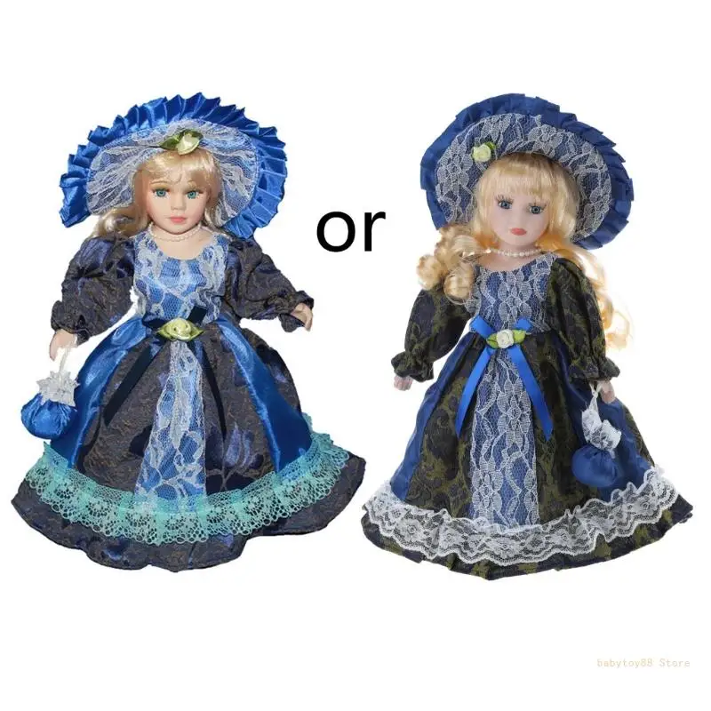 Y4ud 30 cm viktoriánske dievča pre bábiku Miniatúrna dáma elegantná mini diy Dollouse Decotion Accessories for Kids Adult Collection Collection