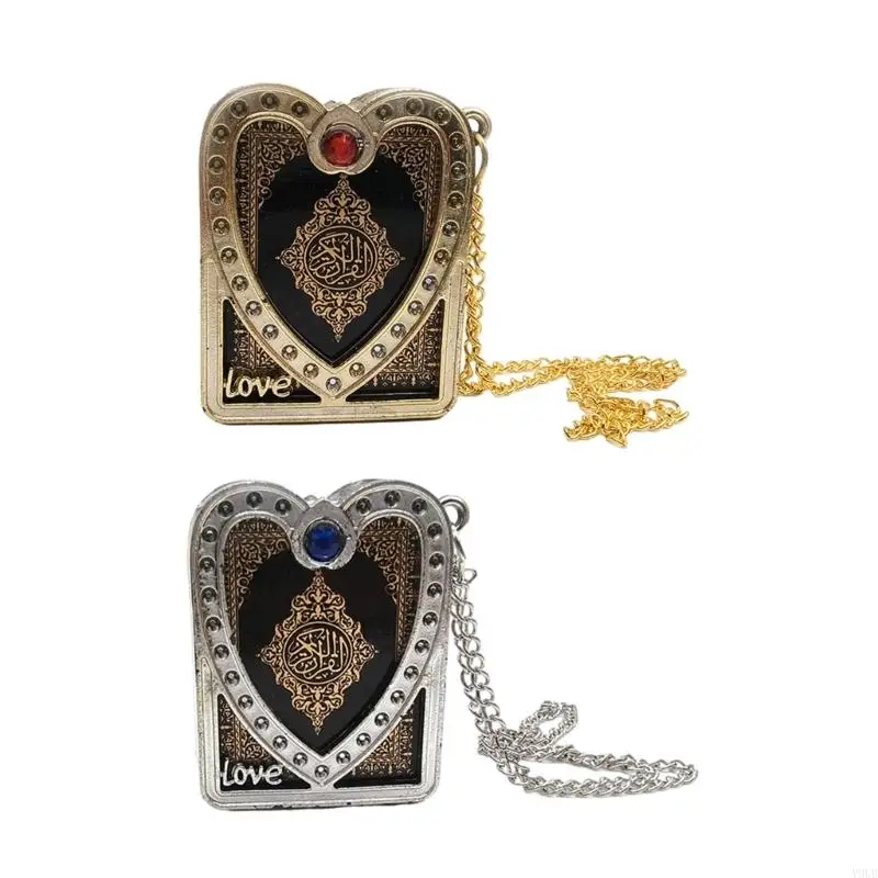 Y9Ub mini Korán kniha Keychain Islamská arabská koranská taška kabelka Pendant kúzlo zavesenie kľúča Ornament Náboženské šperky darček