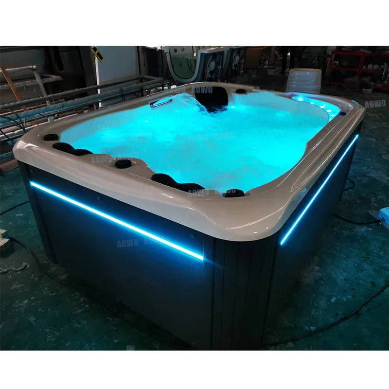 Yacuzzi Exteriérový trojuholník vírivka Spa Jacouzi Funkcia Outdoor Jakuzi Spa pre 3 osôb so záhradnou hydroterapiou bazén 6322