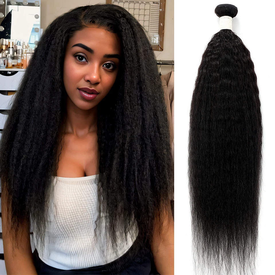Yaki Kinky Straighthuman Hair zväzky 100% predlžovanie ľudských vlasov pre ženy brazílske zväzky vlasov zaoberajú surové vlasy