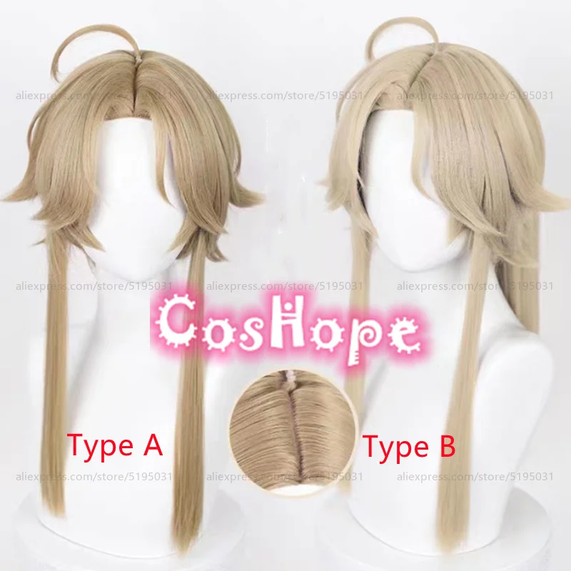 Yanqing Cosplay Parochňa 50 cm parochňa s copom Linen hnedá parochňa cosplay anime parochne tepelne odolné voči syntetickým parochňom