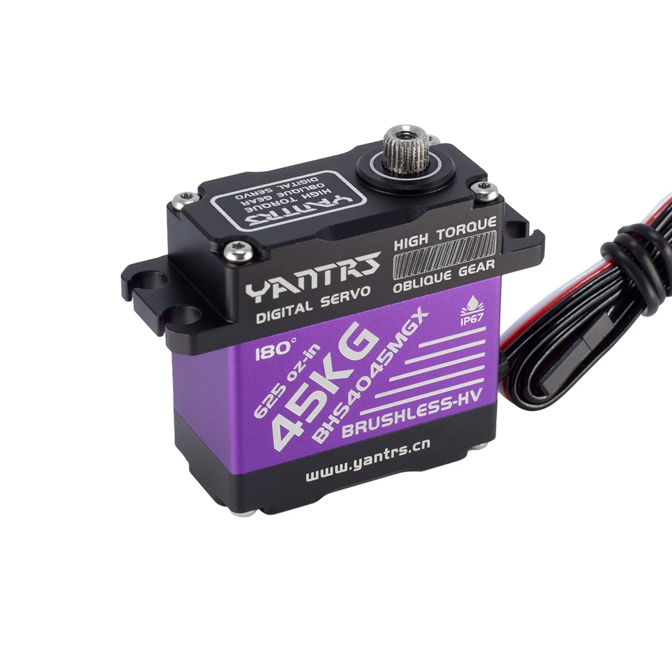 Yantrs 45 kg bez kefy Servo Motor Špirálové prevodové koleso vysokorýchlostné monštrum vodotesné 180 ° RC Riadenie Servo 1/8 1/10crawler RC CAR